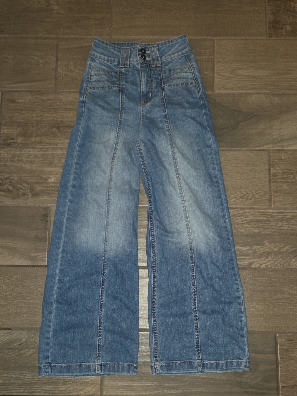 Cruel Denim High-Rise Wide-Leg Jeans in Washed Blue